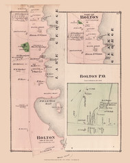 Bolton Village, New York 1876 - Old Town Map Reprint - Lake George - Warren Co. Atlas 21