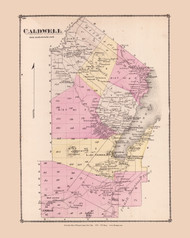 Caldwell, New York 1876 - Old Town Map Reprint - Lake George - Warren Co. Atlas 25