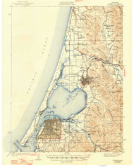 Eureka, CA Coast 1948 USGS Old Topo Map 15x15 Quad
