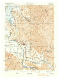 Fortuna, CA Coast 1944 USGS Old Topo Map 15x15 Quad