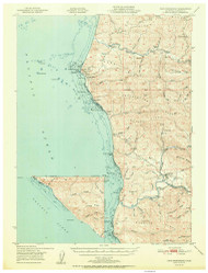Cape Mendocino, CA Coast 1951 USGS Old Topo Map 15x15 Quad