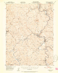 Garberville, CA Coast 1951 USGS Old Topo Map 15x15 Quad