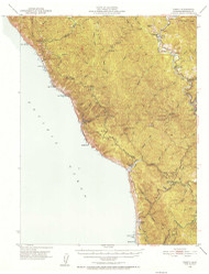 Piercy, CA Coast 1952 USGS Old Topo Map 15x15 Quad