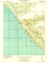 Plantation, CA Coast 1921 USGS Old Topo Map 15x15 Quad