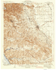 Sebastopol, CA Coast 1942 USGS Old Topo Map 15x15 Quad