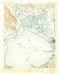 Mare Island, CA Coast 1927 USGS Old Topo Map 15x15 Quad