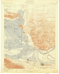 Antioch (Pittsburg), CA Coast 1908 USGS Old Topo Map 15x15 Quad