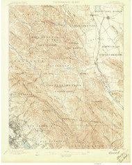 Concord, CA Coast 1897 USGS Old Topo Map 15x15 Quad