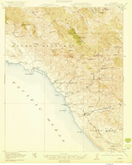 San Simeon, CA Coast 1919 USGS Old Topo Map 15x15 Quad