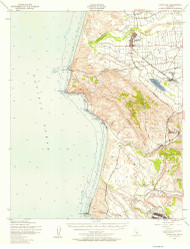 Point Sal, CA Coast 1957 USGS Old Topo Map 15x15 Quad