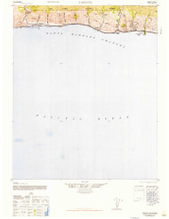 Gaviota, CA Coast 1947 USGS Old Topo Map 15x15 Quad