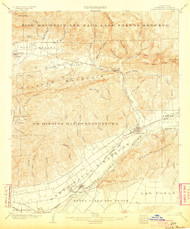 Santa Paula, CA Coast 1903 USGS Old Topo Map 15x15 Quad