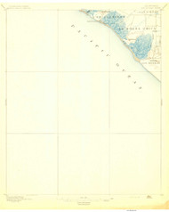 Las Bolsas, CA Coast 1896 USGS Old Topo Map 15x15 Quad