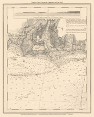 Saybrook Lighthouse & Lyme Connecticut 1855 - New York 80,000 Scale Custom Chart