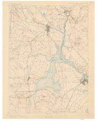 Dover, New Hampshire 1893 (1905) USGS Old Topo Map 15x15 NH Quad