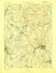 Fitchburg, New Hampshire 1893 (1898) USGS Old Topo Map 15x15 NH Quad