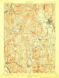 Keene, New Hampshire 1898 (1906) USGS Old Topo Map 15x15 NH Quad