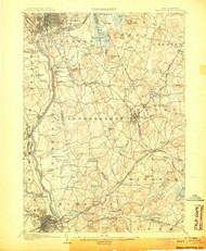 Manchester, New Hampshire 1905 (1905) USGS Old Topo Map 15x15 NH Quad
