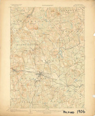 Milford, New Hampshire 1906 (1906) USGS Old Topo Map 15x15 NH Quad