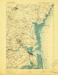 Newburyport, New Hampshire 1894 (1919) USGS Old Topo Map 15x15 NH Quad