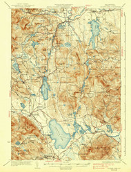 Ossipee Lake, New Hampshire 1930 (1938) USGS Old Topo Map 15x15 NH Quad