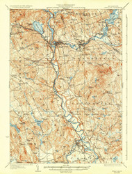 Penacook, New Hampshire 1927 (1931) USGS Old Topo Map 15x15 NH Quad