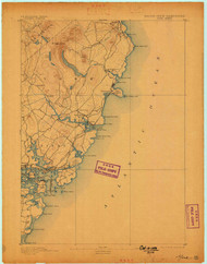 York, New Hampshire 1893 (1898) USGS Old Topo Map 15x15 NH Quad