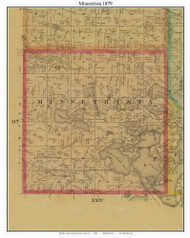Minnetrista -  Mound, Hennepin Co. Minnesota 1879 Old Town Map Custom Print - Hennepin Co