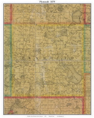 Plymouth - Medicine Lake, Hennepin Co. Minnesota 1879 Old Town Map Custom Print - Hennepin Co