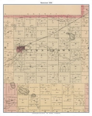 Burnstown - Springfield, Brown Co. Minnesota 1886 Old Town Map Custom Print - Brown Co.