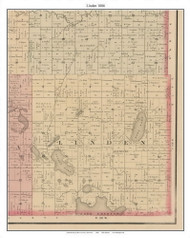 Linden - Dane Lake, Brown Co. Minnesota 1886 Old Town Map Custom Print - Brown Co.