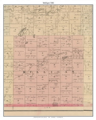 Mulligan, Brown Co. Minnesota 1886 Old Town Map Custom Print - Brown Co.