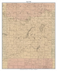 Sigel - School Lake, Brown Co. Minnesota 1886 Old Town Map Custom Print - Brown Co.