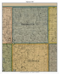Highwater - Hurricane Lake, Cottonwood Co. Minnesota 1898 Old Town Map Custom Print - Cottonwood Co.