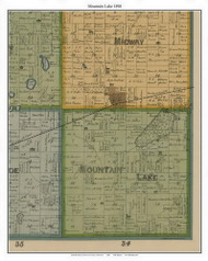 Mountain Lake, Cottonwood Co. Minnesota 1898 Old Town Map Custom Print - Cottonwood Co.