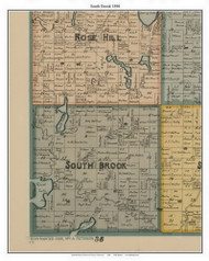 South Brook - Talcot Lake, Cottonwood Co. Minnesota 1898 Old Town Map Custom Print - Cottonwood Co.