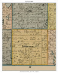 Springfield, Cottonwood Co. Minnesota 1898 Old Town Map Custom Print - Cottonwood Co.