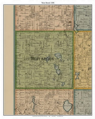 West Brook, Cottonwood Co. Minnesota 1898 Old Town Map Custom Print - Cottonwood Co.