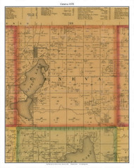 Geneva - Geneva Lake, Freeborn Co. Minnesota 1878 Old Town Map Custom Print - Freeborn Co.