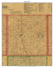 Hartland - Mule Lake, Freeborn Co. Minnesota 1878 Old Town Map Custom Print - Freeborn Co.