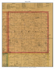 Newry - Oak Lake, Freeborn Co. Minnesota 1878 Old Town Map Custom Print - Freeborn Co.