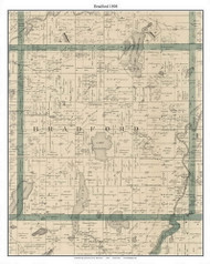 Bradford, Isanti Co. Minnesota 1898 Old Town Map Custom Print - Isanti Co.