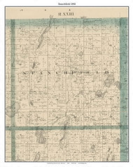 Stanchfield, Isanti Co. Minnesota 1898 Old Town Map Custom Print - Isanti Co.