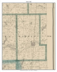 Harris, Chisago Co. Minnesota 1898 Old Town Map Custom Print - Isanti Co.