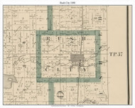 Rush City, Chisago Co. Minnesota 1898 Old Town Map Custom Print - Isanti Co.