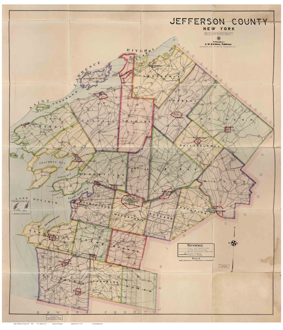 Jefferson County New York 1915 - NY Counties Other - OLD MAPS