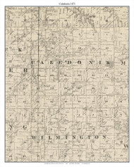 Caledonia, Houston Co. Minnesota 1871 Old Town Map Custom Print - Houston Co.