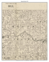 Mound Prarie, Houston Co. Minnesota 1871 Old Town Map Custom Print - Houston Co.
