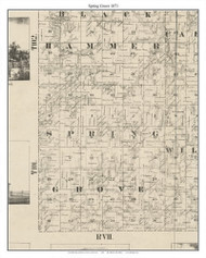 Spring Grove, Houston Co. Minnesota 1871 Old Town Map Custom Print - Houston Co.