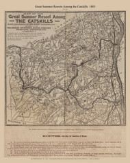 Catskills 1883 Barritt- Old Map Custom Print - NY Regionals